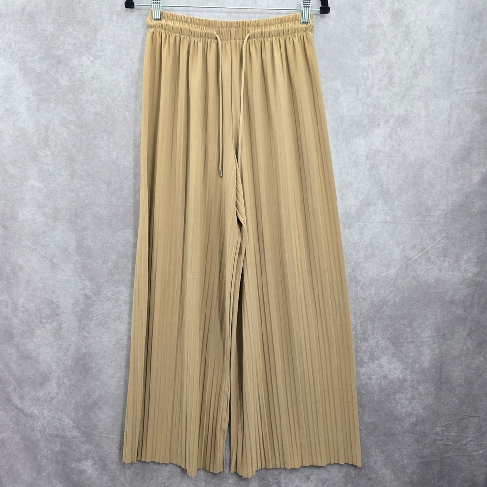 Brown‎ Wide Leg Accordion Beach Resort Flowy Vacation Lock & Love Pants Small